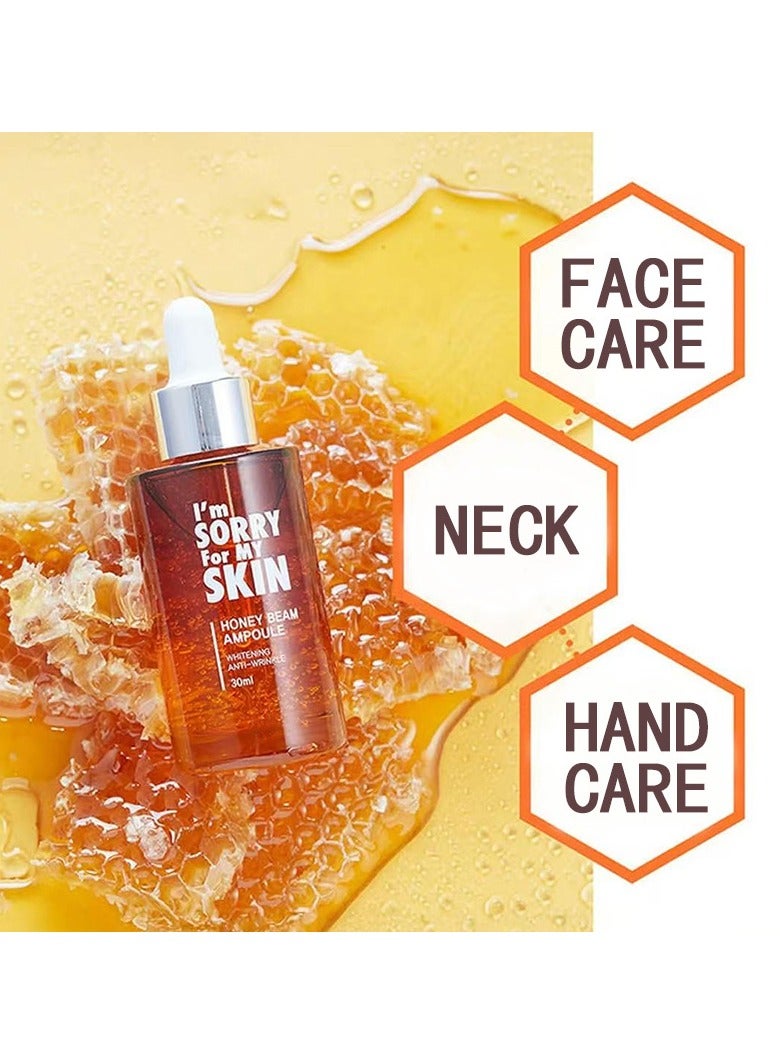 I'm Sorry for My Skin Facial Skin Ampoule, Korean Skin Care Serum for Face with Propolis, Adenosine and Niacinamide, Anti-Wrinkle&Nourishing Effect (Honey Beam Ampoule), 30ml - Image 3