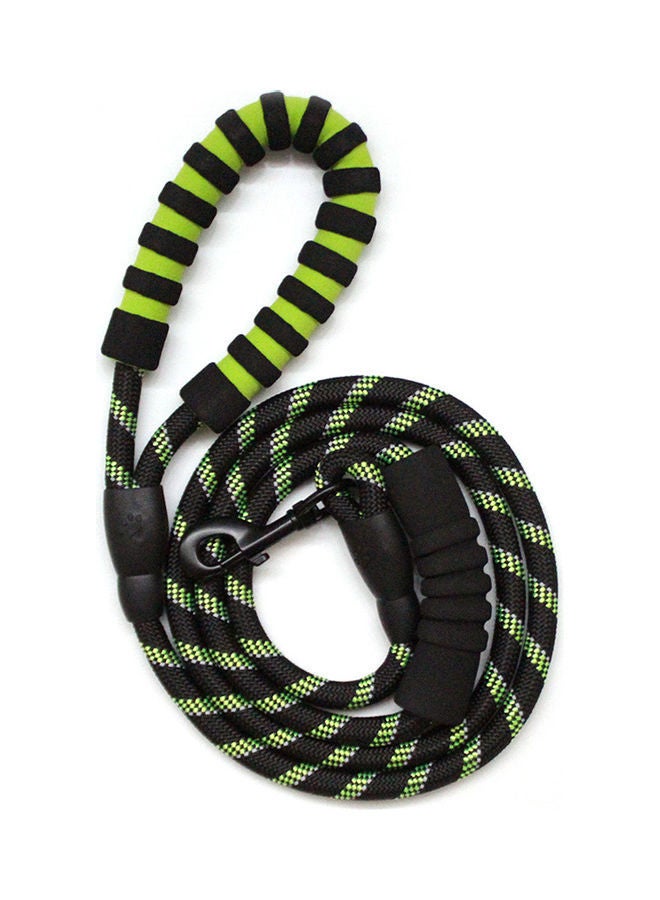 NIBEMINENT Dog Leash Double Handled Reflective Rope Green/Black - Image 2