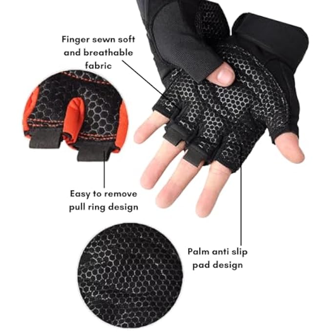 EP Gym Gloves For Workout, Weight Lifting, Training & Fitness – Breathable, Non-Slip, Wrist Support Exercise Gloves For Men & Women - Image 4