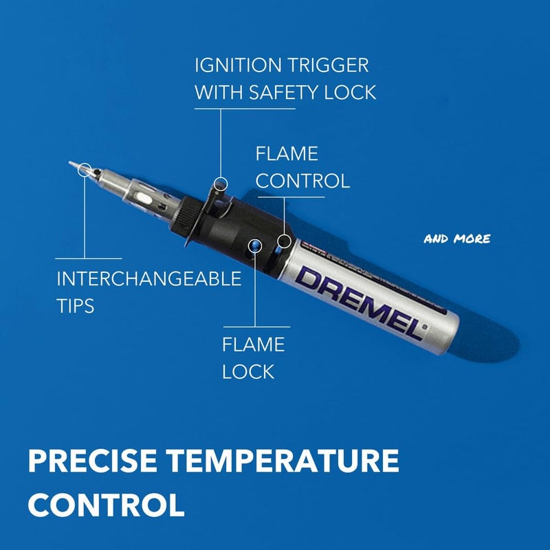 Dremel VersaTip Precision Butane Torch - Long Lasting Cordless Soldering Iron - Perfect for Pyrography, Paint Removal, & Heat Embossing (2000-7) - Image 2