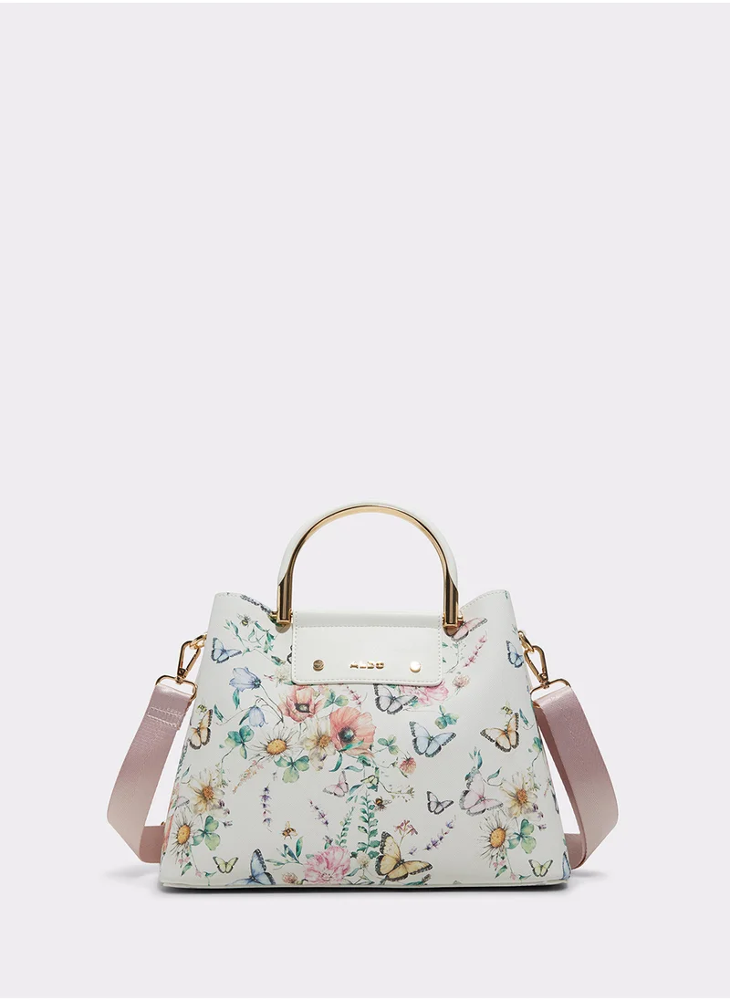 الدو Top Handle Floral Printed Zip Through Satchels