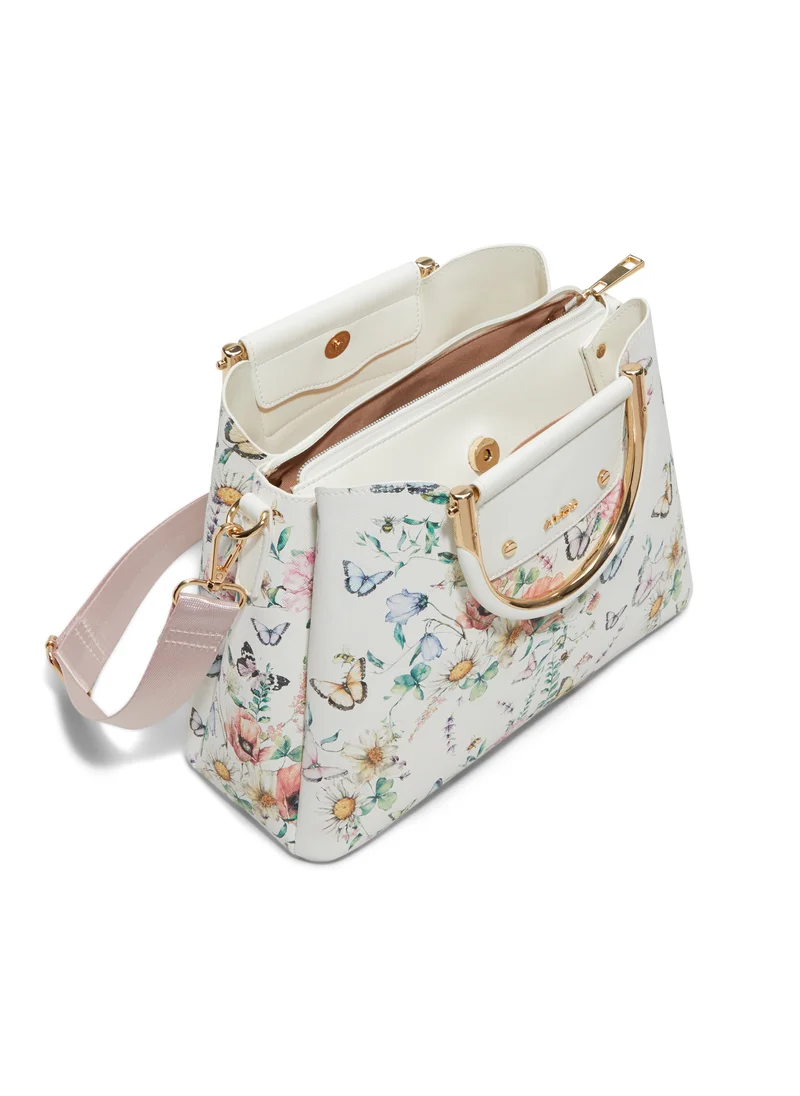 ALDO Top Handle Floral Printed Zip Through Satchels