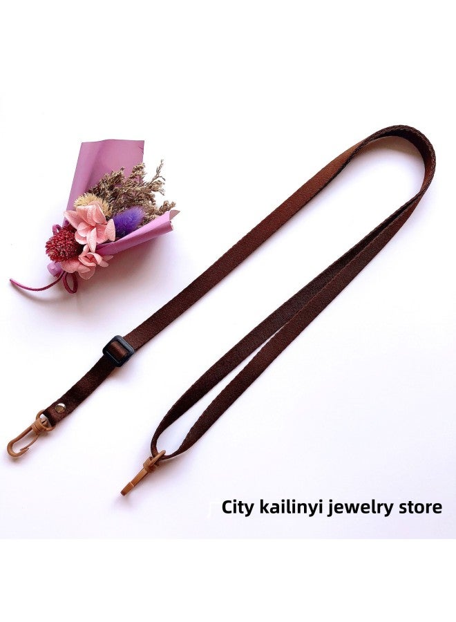 Adjustable Length Candy Solid Color Mobile Phone Case Strap Shoulder Strap Crossbody Bag Cup Camera Universal Mobile Phone Lanyard-Specifications Support Image Upload:Coffee - Image 1