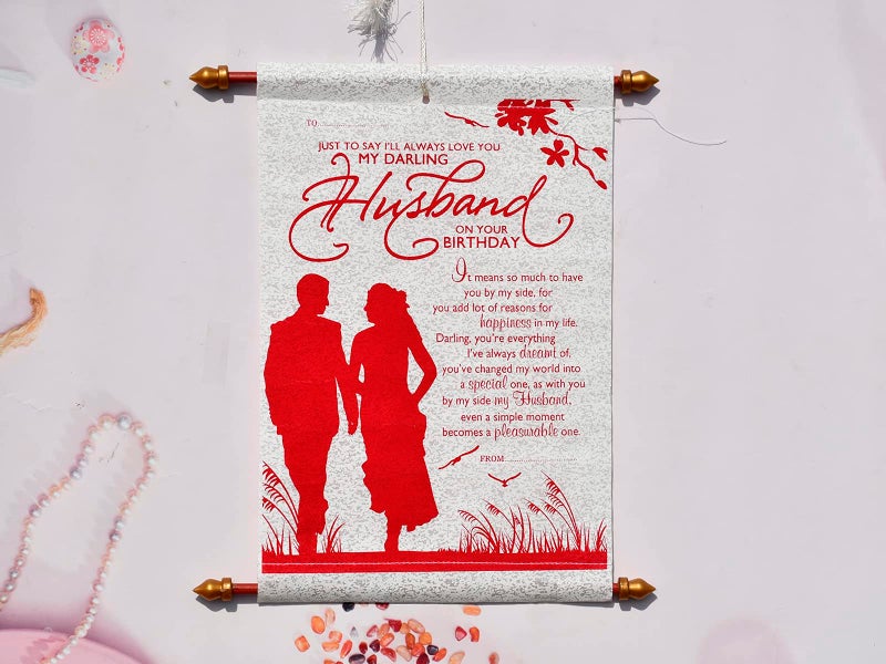 Saugat Traders Gift For Husband - Scroll Card For Husband Birthday -Anniversary Gift Romantic - Multicolour - Image 4