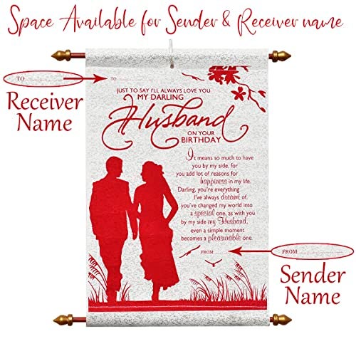 Saugat Traders Gift For Husband - Scroll Card For Husband Birthday -Anniversary Gift Romantic - Multicolour - Image 2