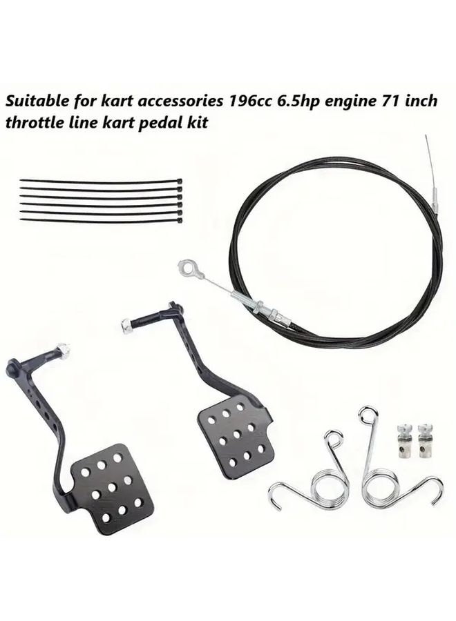 Kart Pedal Kit For Engine 196cc 212cc 6.5hp 71 Inch Throttle Line White All Terrain Motorcycle Parts Iron Construction Frame - Image 1
