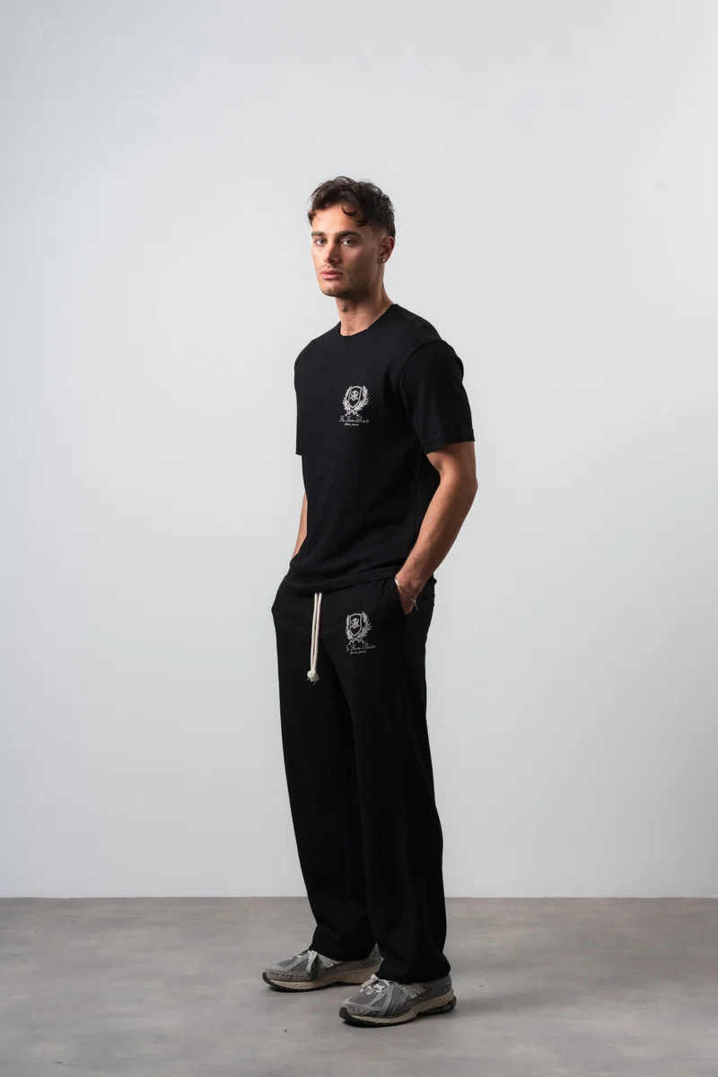 Respire Men's FFB Dirty Stitch T-Shirt and Pants Set, Black