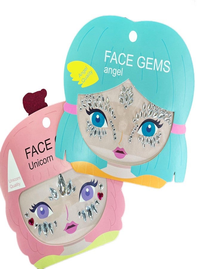 Leoars Mermaid Face Gems,Rhinestone Angel Face Bindi Decorations Jewels Face Glitter Crystal Sticker for Kids,2-Pack - Image 4