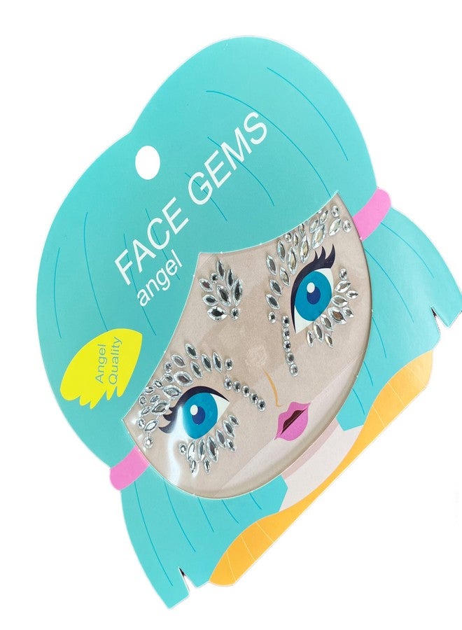 Leoars Mermaid Face Gems,Rhinestone Angel Face Bindi Decorations Jewels Face Glitter Crystal Sticker for Kids,2-Pack - Image 3