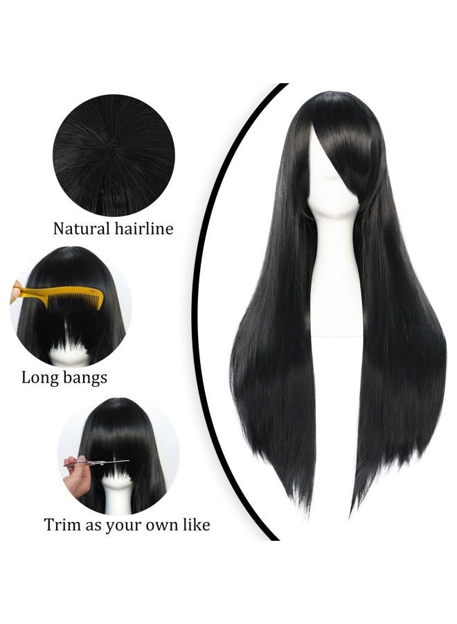 Anogol (Black) - Vocaloid 80cm Your Lie in April Straight Wigs Lolita Black Cosplay Wig by Anangel - Image 3