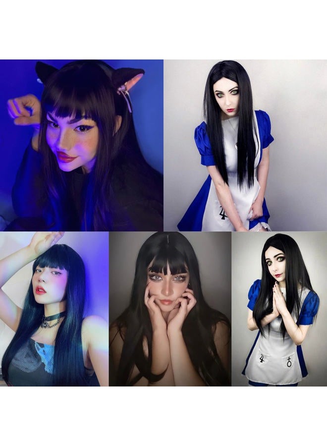 Anogol (Black) - Vocaloid 80cm Your Lie in April Straight Wigs Lolita Black Cosplay Wig by Anangel - Image 5