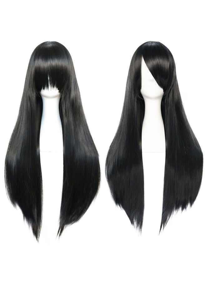 Anogol (Black) - Vocaloid 80cm Your Lie in April Straight Wigs Lolita Black Cosplay Wig by Anangel - Image 2