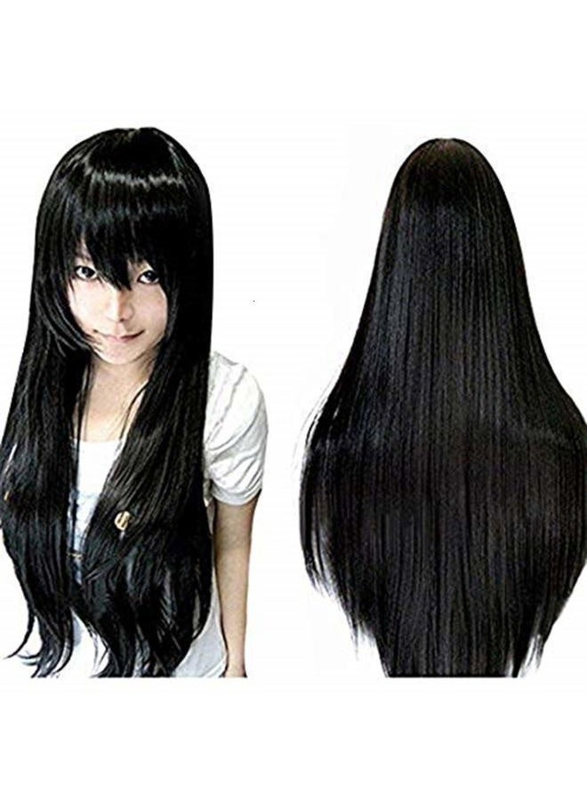 Anogol (Black) - Vocaloid 80cm Your Lie in April Straight Wigs Lolita Black Cosplay Wig by Anangel - Image 1