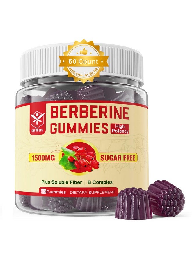 EnvyCure Berberine Supplement 1500mg with Soluble Fiber, B1, B3 & B6, Sugar Free Berberine HCL Gummies, High Bioavailability AMPK Activitor for Metabolism Balanced, Daily Digestive & Body Management, 60 Cts - Image 1