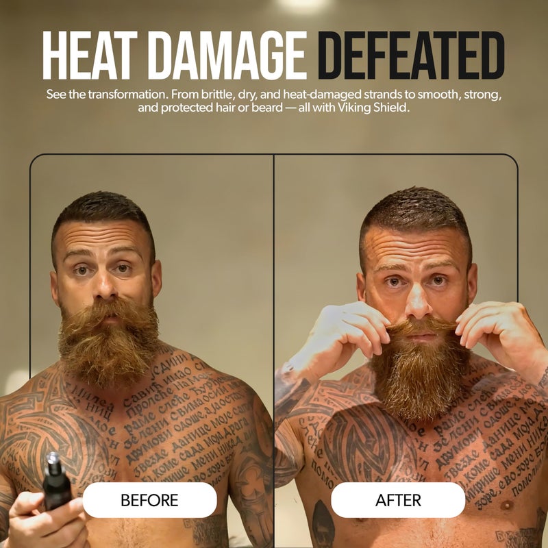 The Beard Struggle Beard & Hair Heat Protectant Spray - Viking Shield Beard Spray for Men, Protects Hair from Heat Damage of Straightener and Styling - Argan Oil Thermal Protector Spray - Protect Up To 450Âº F - 4 Fl Oz - Image 5