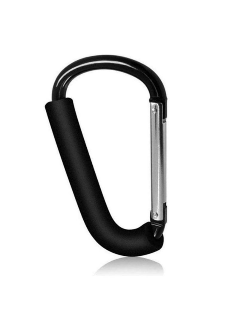1pcs Outdoor Climbing Buckle Sponge Handle Baby Stroller Hook Aluminum Alloy D-type Spring Buckle Portable Shopping Bag Handle Buckle - Image 1