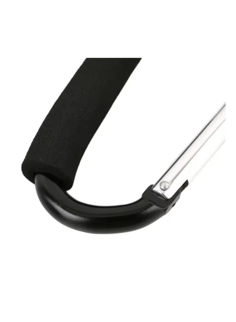 1pcs Outdoor Climbing Buckle Sponge Handle Baby Stroller Hook Aluminum Alloy D-type Spring Buckle Portable Shopping Bag Handle Buckle - Image 3