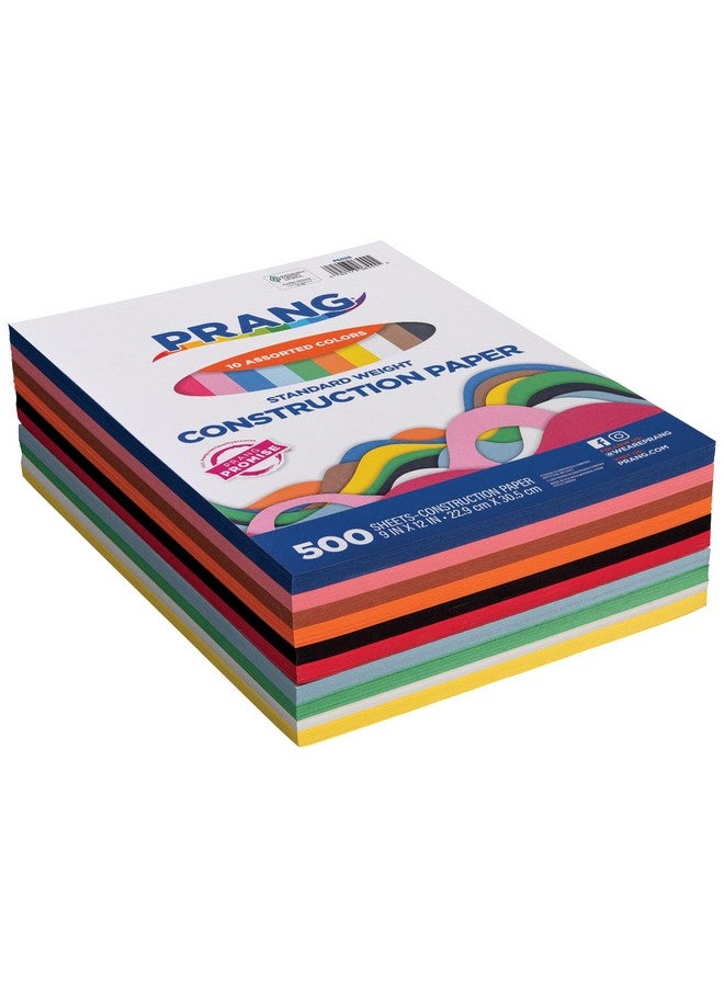 Prang (Formerly Art Street) Construction Paper 10 Assorted Colors Standard Weight 9" X 12" 500 Sheets - Image 2