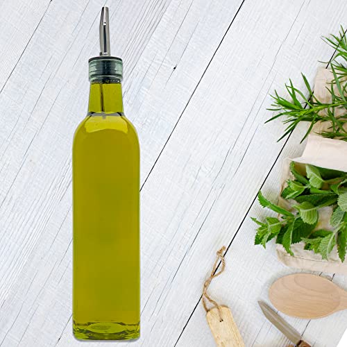 Containly 16oz Glass Olive Oil/Vinegar Bottle for Kitchen, Olive Oil Dispenser With Stainless Steel Spout for Easy Pouring (16 oz) - Image 4