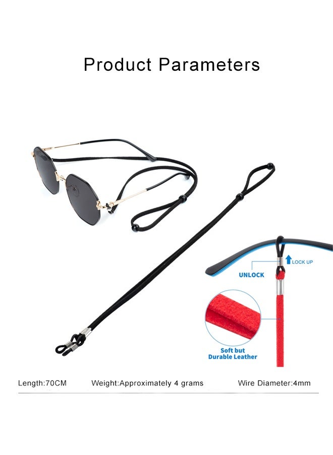 6 Pcs Premium Suede and Leather Twist Eyeglass Strap Glasses Holder Chains Multicolor Eyewear Retainer for Women Men and Kid Daily Wear Sports Outdoor Activities Travel Office Casual Use Secure Glasses in Place Prevent Loss - Image 5
