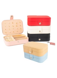 CloverIsland Dishaur Light Blue Small Travel Jewellery Box With Compartments, PU Leather Portable Jewellery Case, 2 Layers Jewellery Organizer Storage Holder Box for Girls Women Rings Earrings Necklaces Bracelets  - Image 4