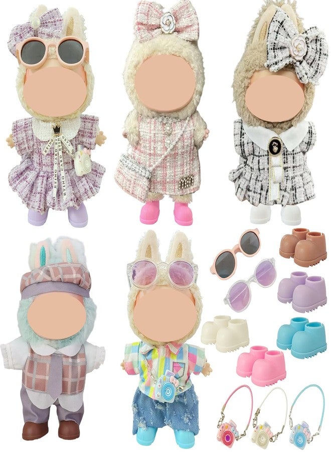 Ezcora 5-Pack Doll Clothes Set for 15-17cm Dolls, Includes 3 Dress Outfits and 2 Suit Outfits, Perfect for Play and Display, Doll Accessories for Collectors (No Dolls) - Image 1