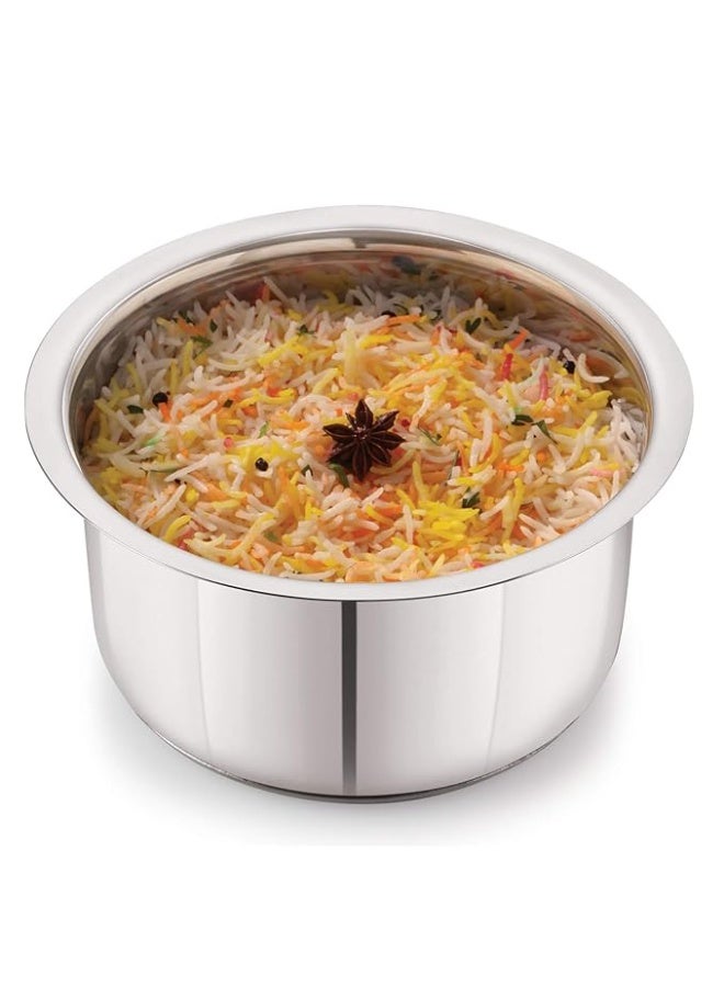 Neelam Stainless Steel Size 13, 22 Gauge Induction & Gas Stove Friendly Tope/Patila/Topiya, 2550 ml, Ideal for Boiling, Steaming, and Cooking, with Excellent Heat Retention and Effective Performance - Image 2