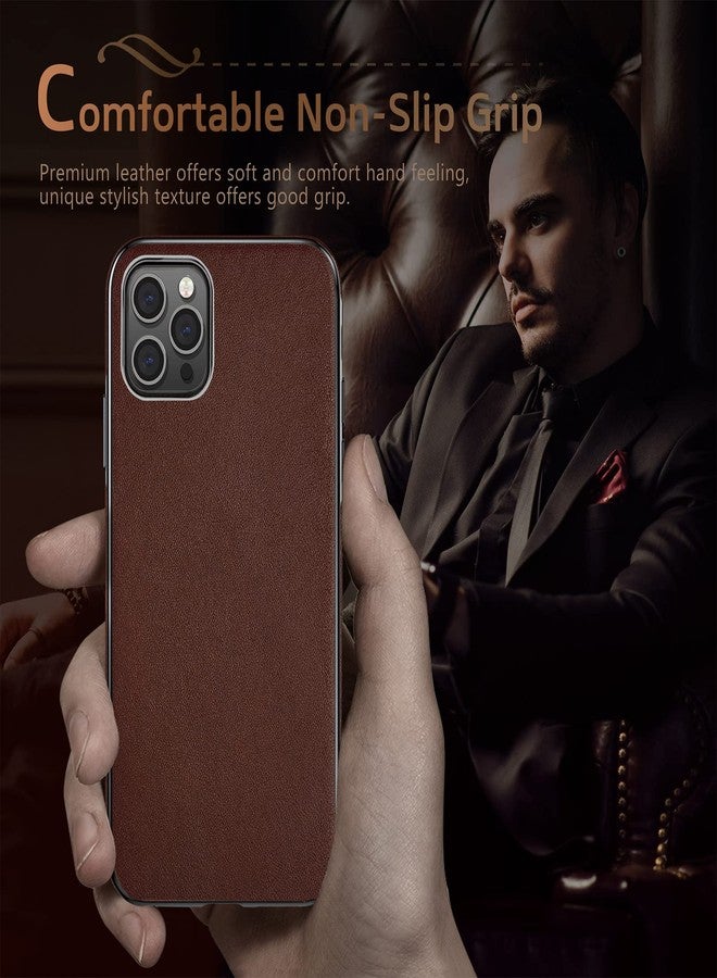 LOHASIC جراب LOHASIC لهاتف iPhone 12 Pro Max، مصنوع من الجلد الفاخر، بتصميم أنيق مانع للانزلاق، يوفر حماية كاملة للجسم ضد الصدمات، متوافق مع iPhone 12 Pro Max مقاس 6.7 بوصة - لون عنابي - Image 5