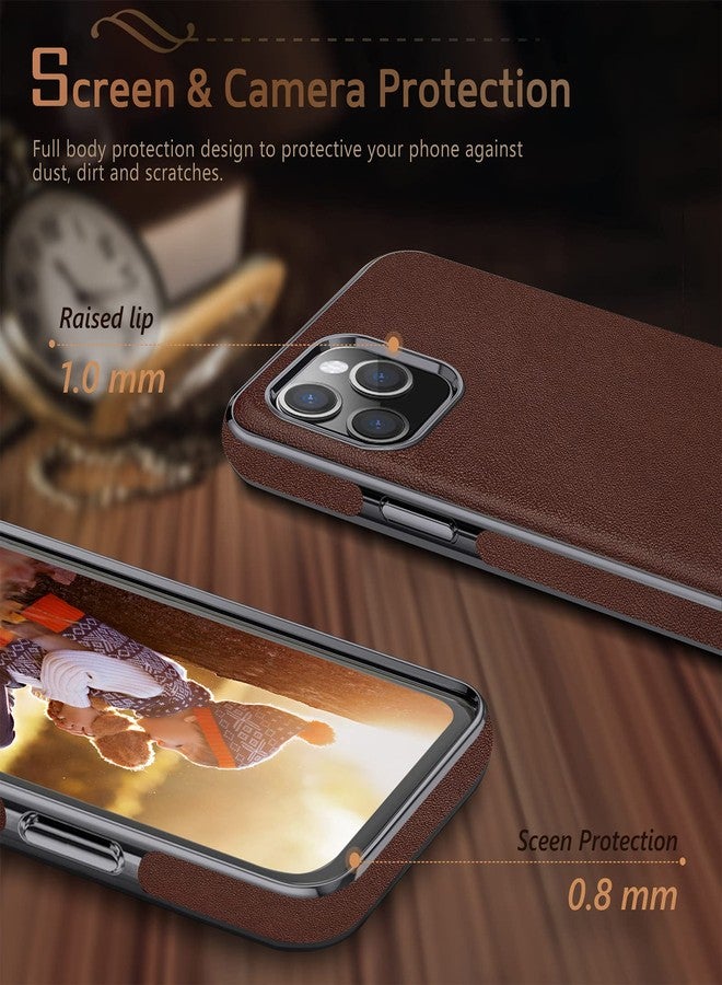 LOHASIC جراب LOHASIC لهاتف iPhone 12 Pro Max، مصنوع من الجلد الفاخر، بتصميم أنيق مانع للانزلاق، يوفر حماية كاملة للجسم ضد الصدمات، متوافق مع iPhone 12 Pro Max مقاس 6.7 بوصة - لون عنابي - Image 3