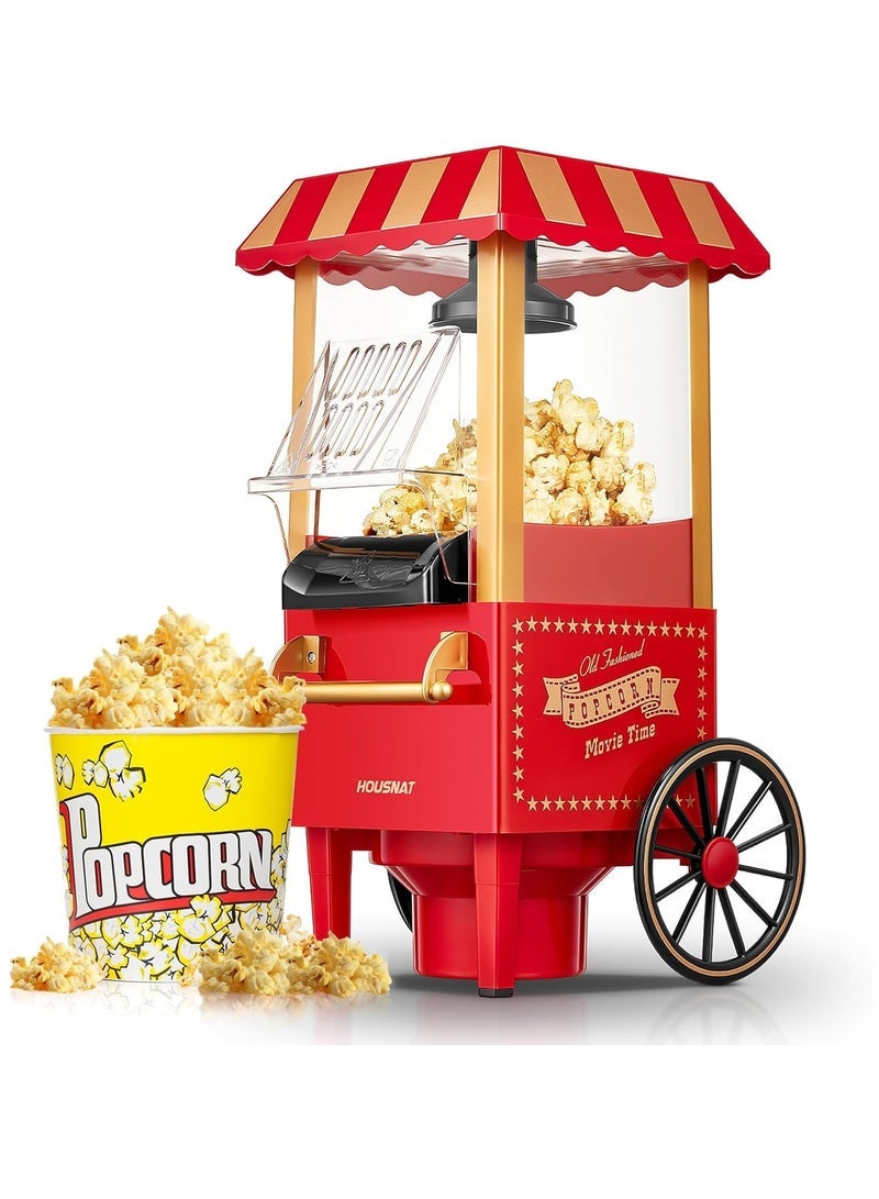 TIGER Popcorn Maker 1200W, Home Hot Air Popcorn Machine, Healthy & Fat-Free, Easy to Clean & Use, Best Theater Popcorn Popper for Movie Night, Parties, Kids Birthday Party Favorites, Red - Image 1