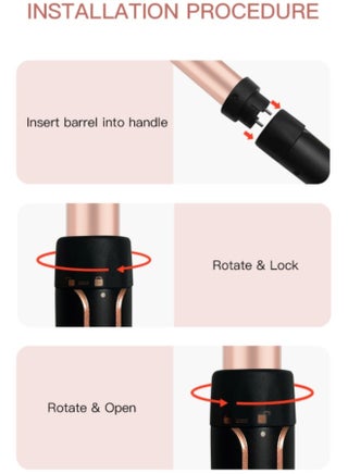 5 in 1 Interchangeable Curling Iron Wand Set with LCD Display - Multi-Size 10-38mm Barrels, Hot Air Brush & Comb Tools for Versatile Curls/Waves (19-25mm/38mm/10mm/25mm) - view 3