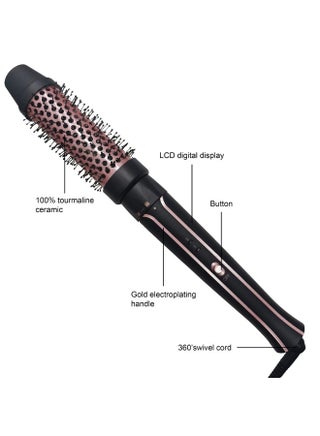 5 in 1 Interchangeable Curling Iron Wand Set with LCD Display - Multi-Size 10-38mm Barrels, Hot Air Brush & Comb Tools for Versatile Curls/Waves (19-25mm/38mm/10mm/25mm) - view 2