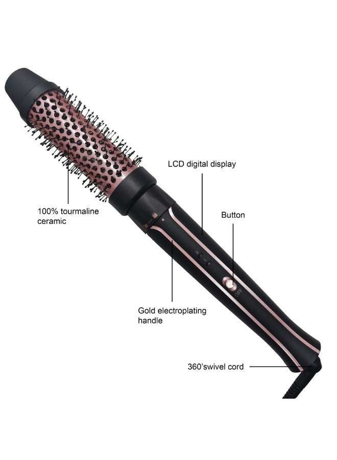 5 in 1 Interchangeable Curling Iron Wand Set with LCD Display - Multi-Size 10-38mm Barrels, Hot Air Brush & Comb Tools for Versatile Curls/Waves (19-25mm/38mm/10mm/25mm) - Image 2