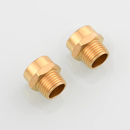 Tecmolog 2 Pcs BSP to NPT Adapter Brass G1/2 Female Thread to 1/2 NPT Male Thread Connector Converter Fittings, SBA037-2 - Image 5
