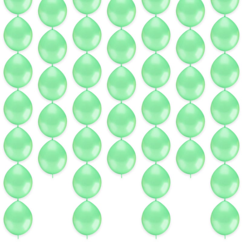 JUSTOTRY Link Balloons 6 Inch 100 Pcs Quick Link Balloon Latex Linking Balloons Connected Linkable Balloon Birthday Wedding Party DecorationsGreen - Image 3
