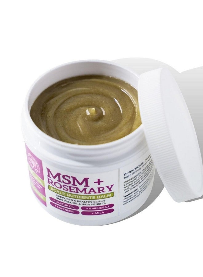 Qhemet Biologics MSM + Rosemary Scalp Nutrients Balm | Nourishing Hair Growth Formula with Bhringraj, Castor & Coconut Oil | For Dry, Thinning Hair & Slow Growth | Vegan (4 oz) - Image 2