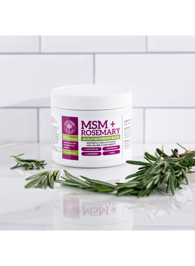 Qhemet Biologics MSM + Rosemary Scalp Nutrients Balm | Nourishing Hair Growth Formula with Bhringraj, Castor & Coconut Oil | For Dry, Thinning Hair & Slow Growth | Vegan (4 oz) - Image 4