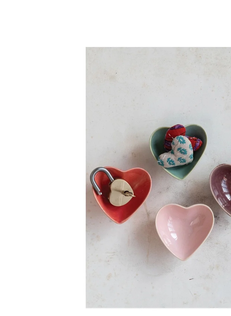 The Saffron Souk Heart Shaped Trinket Dish- Deep purple