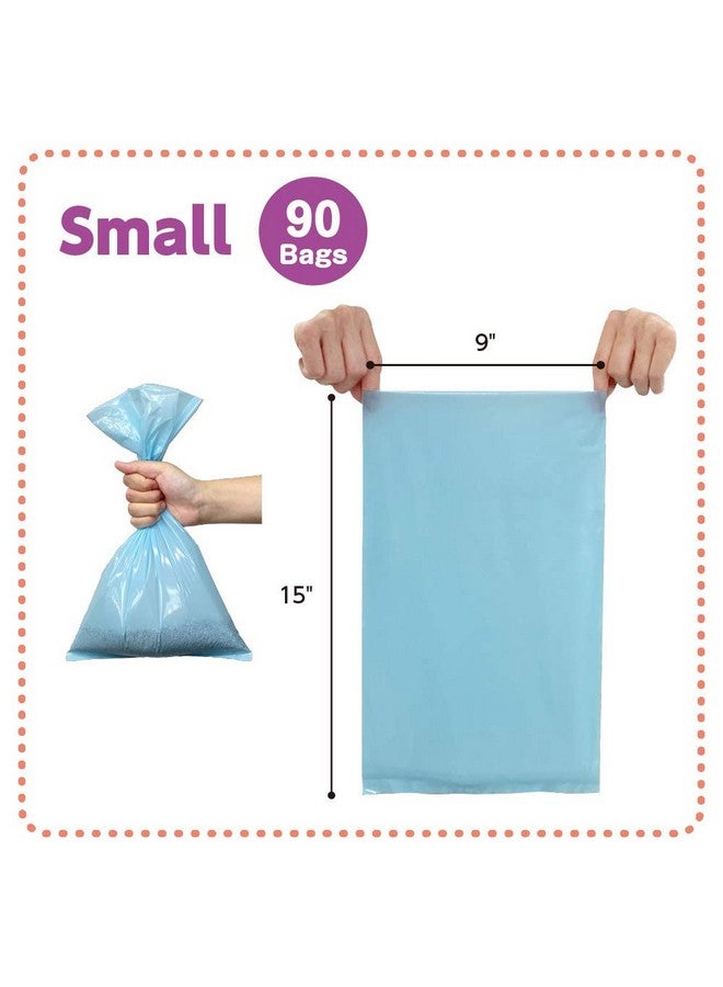 بوس أكياس فضلات القطط المذهلة التي تغلق الروائح الكريهة - متينة وغير معطرة [المقاس: صغير، اللون: أزرق فاتح] (90 كيسًا، عبوة من قطعة واحدة) (90 كيسًا)؟ قد تكون صغيرة جدًا بحيث لا يمكن وضع مغرفة قمامة بداخلها! - Image 2