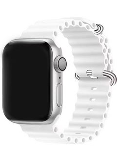 Zaboon Apple Watch Ocean Band 49mm 45mm 44mm 42mm Soft Silicone Loop Strap for iWatch Series Ultra/8/7/SE/6/5/4/3/2/1 White  - Image 1