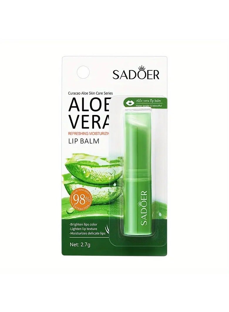 SADOER 2 pcs Natural Vitamin C Aloe Vera Lip Balm - Moisturizing Lip Gloss For Healthy, Glossy Lips - Image 5