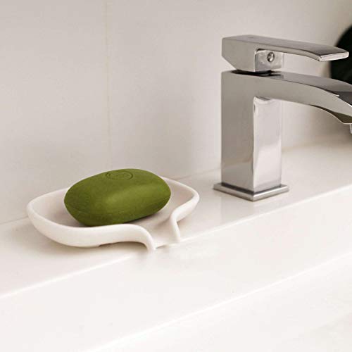 Bosign Silicone Soap Dish, Large, White - Spout Drips Excess Water - Image 3