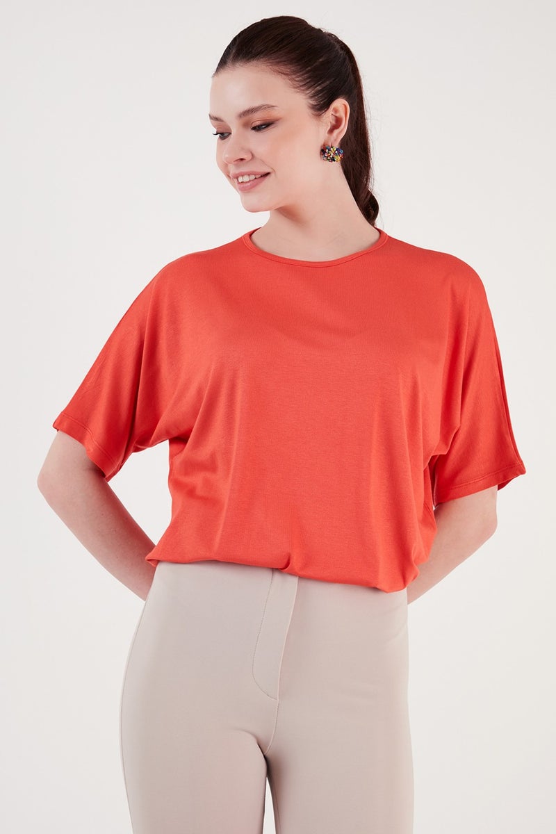 Lela Crew Neck Oversize Flexible Textured Blouse Women's Blouse 5864528  - Image 5