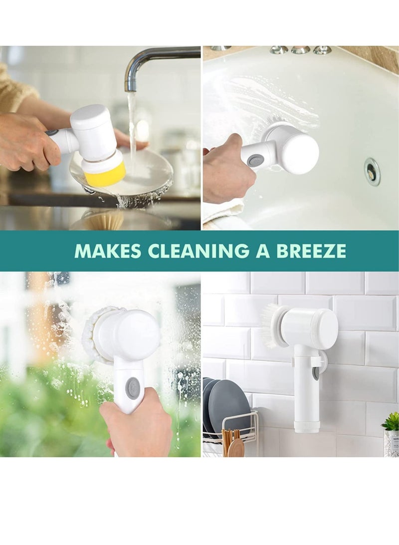 ELTRAZONE Magic Brush Electric Spin Scrubber, Electric Cleaning Brush with 3 Brush Heads,Bathroom Rechargeable Scrub Brush,Shower Scrubber for Cleaning丨Wall/Bathtub/Toilet/Window/Kitchen - Image 5