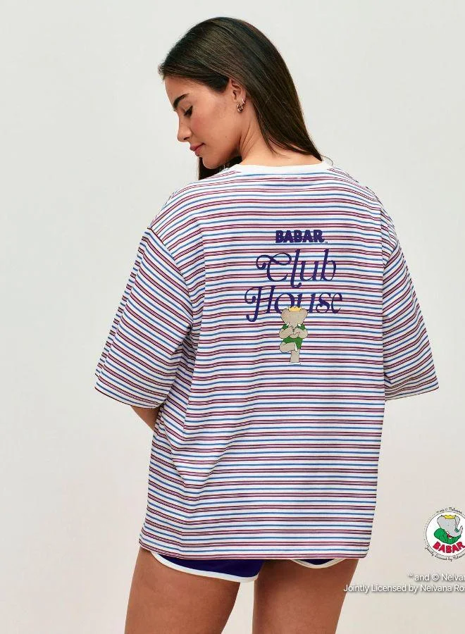 UNDIZ Babar striped jersey T-shirt