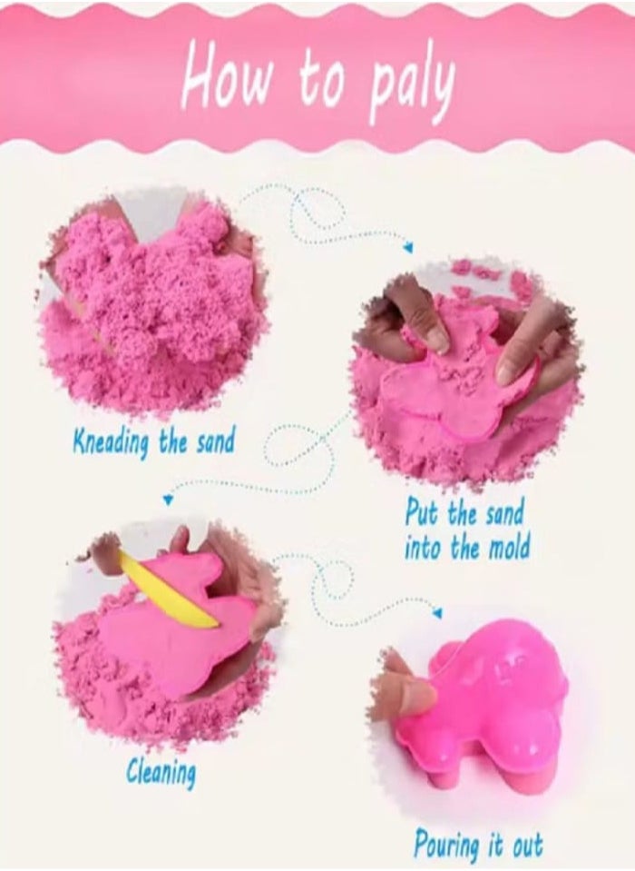 Generic - Magic Sand with 2 Animal Molds - Underwater World Play Dough Kit Colored Plasticine Clay Kit Castle Modeling Clay Kit DIY Slime Play Kit (Lemon Color) - Image 1
