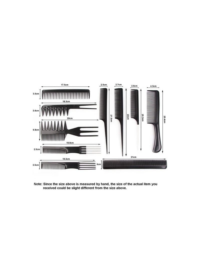 SHOWAY 10pcs Hair Comb Set  Barber Combs Kit for Men and Women - Image 2