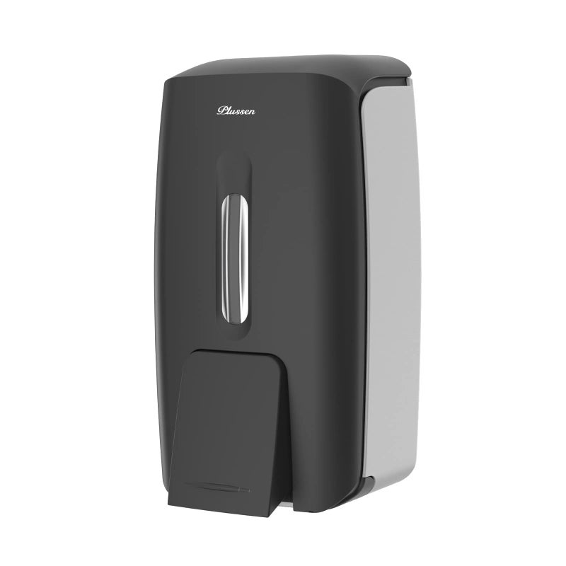 PLUSSEN Soap Dispenser Wall Mount Adhesive Commercial Soap Dispenser 800ml No Drill Hand Sanitizer Dispenser for Bathroom Support Liquid and Gel,Black-PN9088 - Image 1