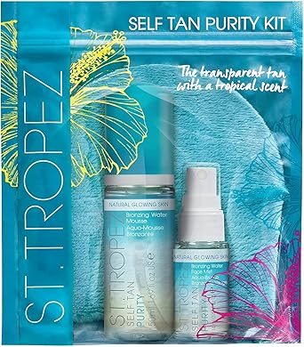 ST.TROPEZ StTropez Self Tan Purity Starter Kit Travel Size Tanning Water Face Mist and Applicator Mitt Vegan Natural Cruelty Free - Image 1