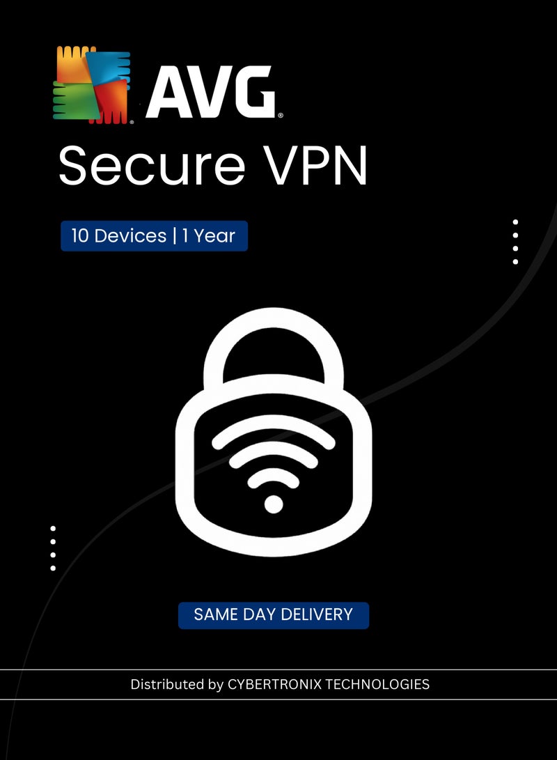 AVG Secure VPN | 10 Devices for 1 Year | Digital License | SAME DAY DELIVERY